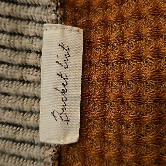 BUCKET LIST Camel Waffle Striped Long Sleeve Oversized Tunic - Picture 7 of 8